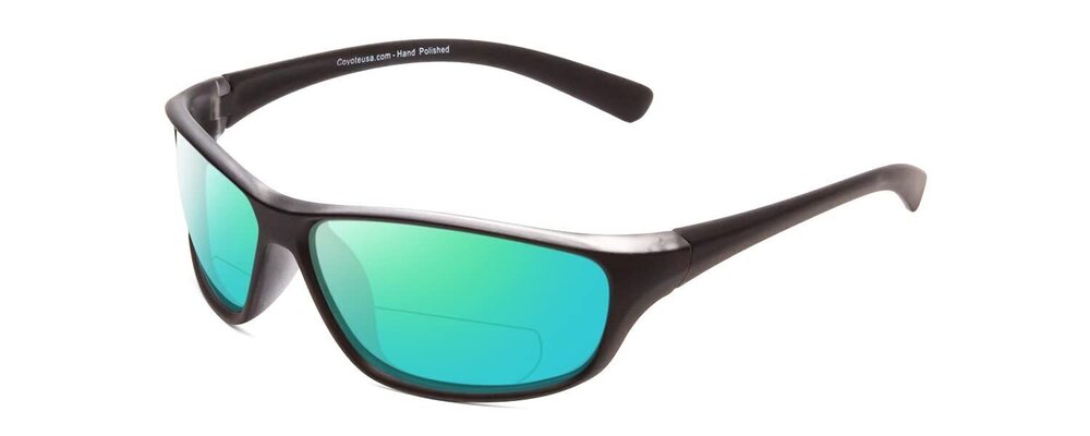 8592 Coyote P-38 Polarized Bi-Focal Sunglasses in Matte Black Grey/Green
